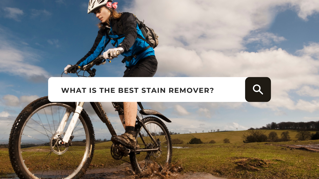 What is the best stain remover? With a woman riding on a bike.